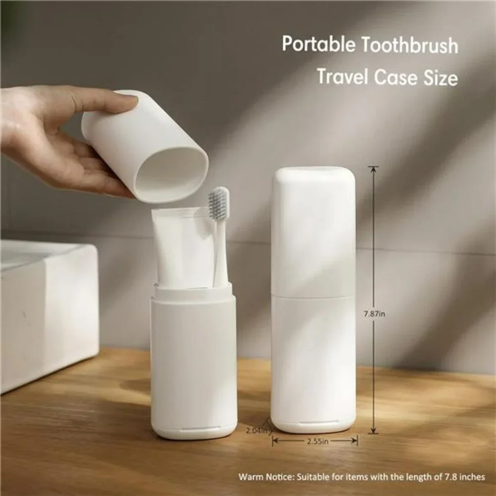 Travel toothbrush case with toothpaste holder and mouthwash cup oral care box